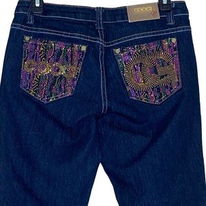 Coogi Embellished Sparkling Pockets Blue Jeans